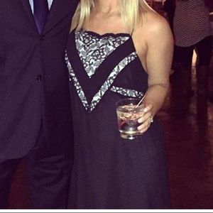 Express Black Dress with Lace Accents